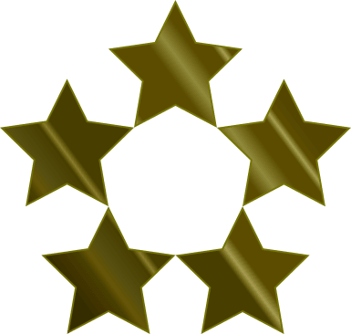 5 gold stars in circular formation