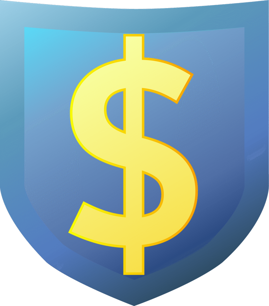 shield with a dollar symbol